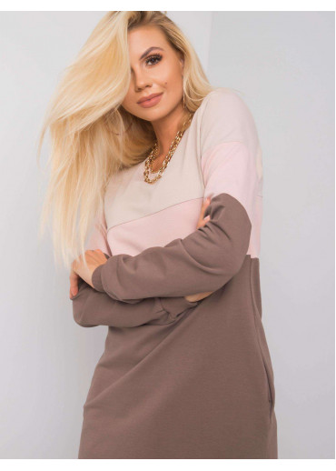 Béžovo hnedé mikinové šaty