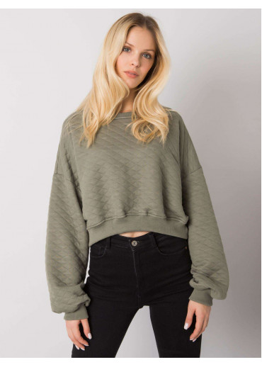 Khaki zelená crop top mikina