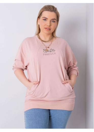 Púdrovo ružové dámske predĺžené tričko