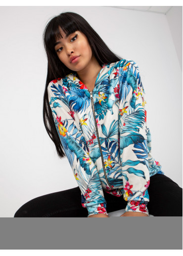 Svetlomodrá kvetovaná mikina