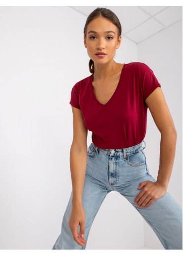 Bordovo červené bavlnené tričko