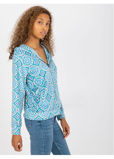 Svetlomodrá vzorovaná mikina