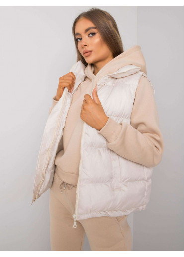 Béžovo hnedá tepláková súprava s vestou