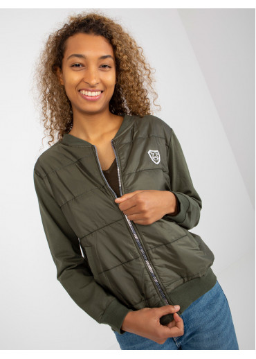 Khaki zelená mikina na zips