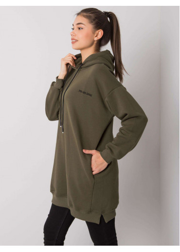 Khaki zelená predĺžená ONE SIZE mikina