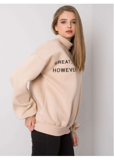 Béžovo hnedá mikina s rolákovým golierom