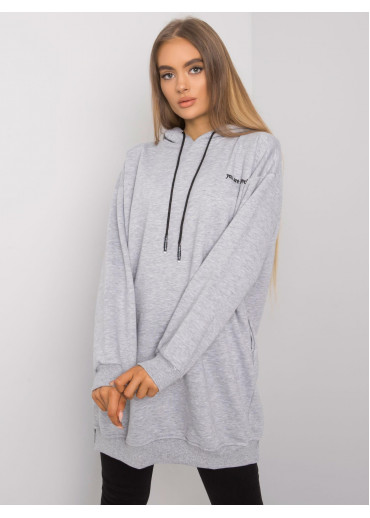 Sivá predĺžená ONE SIZE mikina