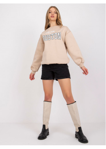 Béžovo hnedá basic mikina