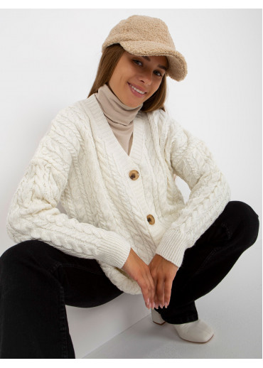 Smotanovo biely sveter na gombíky