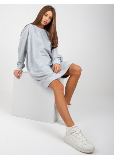 Sivá mikinová tunika