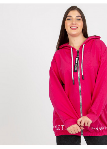Fuchsiovo ružová mikina s kapucňou