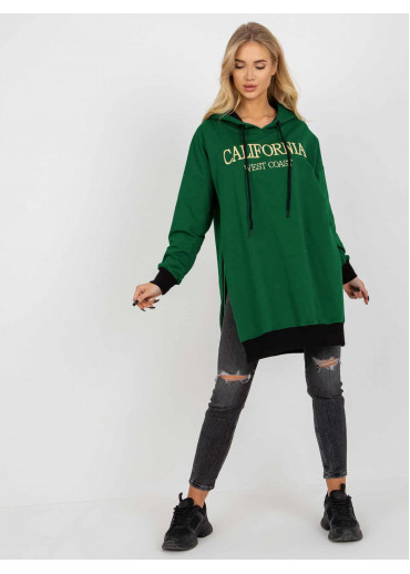 Tmavozelená mikinová tunika