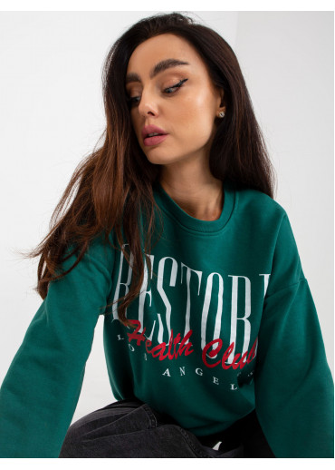 Tmavozelená basic mikina