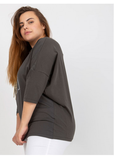 Khaki zelené tričko s potlačou