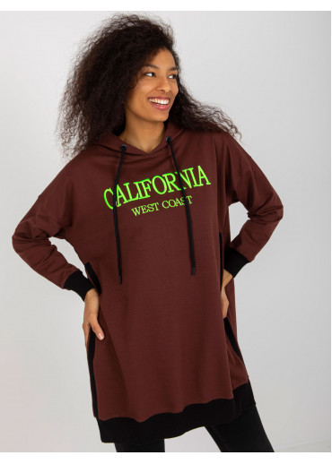 Hnedá mikinová tunika