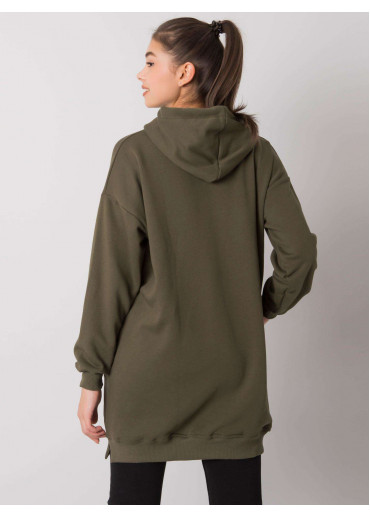 Khaki zelená predĺžená ONE SIZE mikina