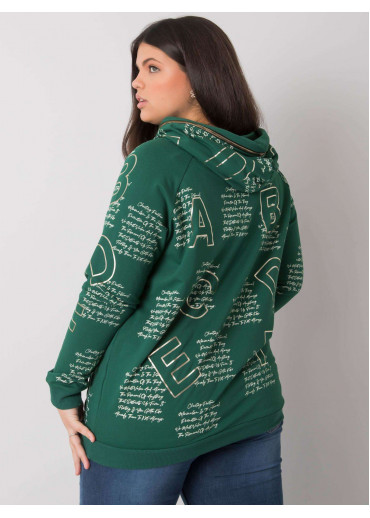 Tmavozelená mikina s kapucňou