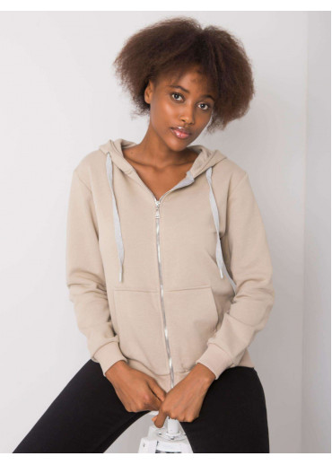 Béžovo hnedá basic mikina