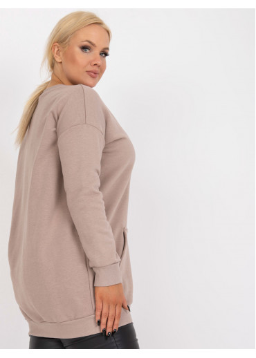 Béžovo hnedá predĺžená mikina