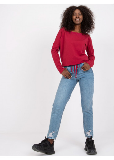 Bordovo červené tričko so šnúrkou