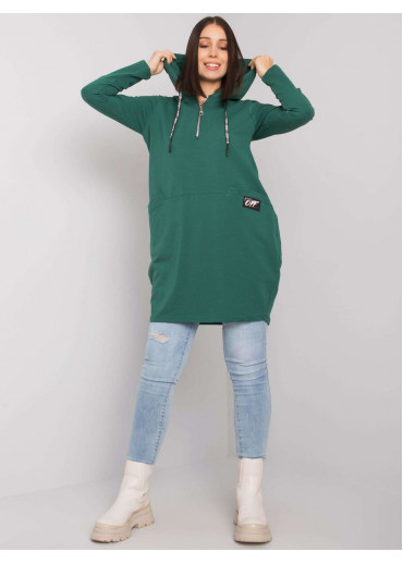 Tmavozelená tunika s kapucňou