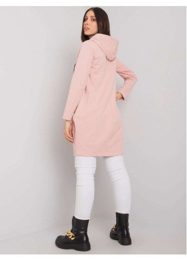 Tmavopúdrovo ružová tunika s kapucňou