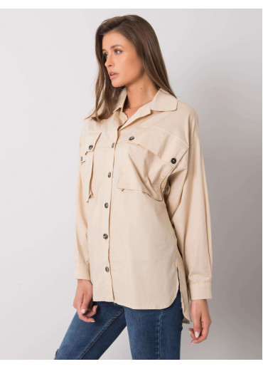 Béžovo hnedá asymetrická košeľa