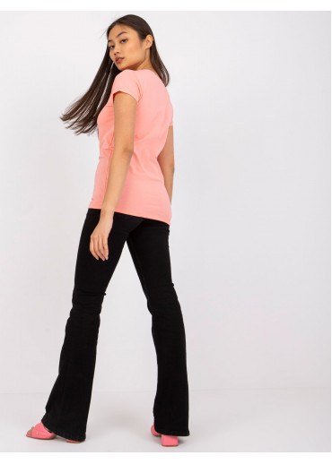 Broskyňovo ružové basic tričko