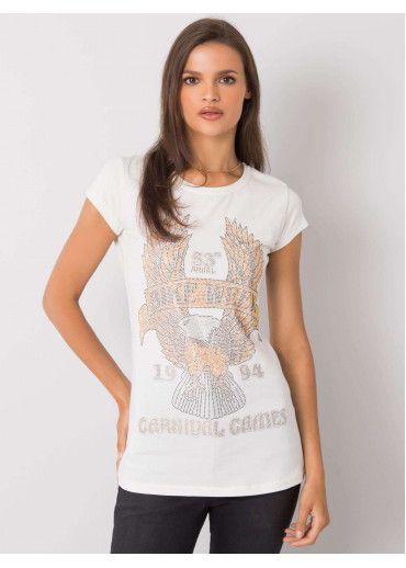 Smotanovo biele bavlnené tričko