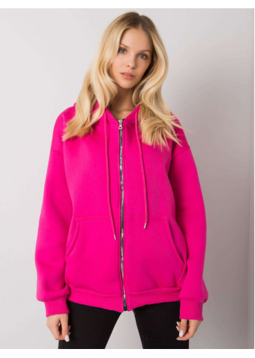 Fuchsiovo ružová mikina s kapucňou