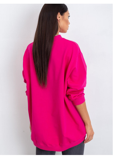 Fuchsiovo ružová oversize mikina