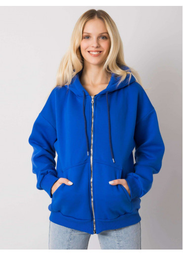 Kobaltovo modrá mikina s kapucňou