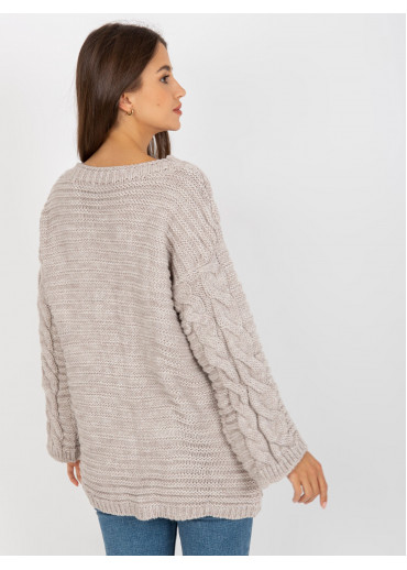 Béžovo hnedý pletený sveter