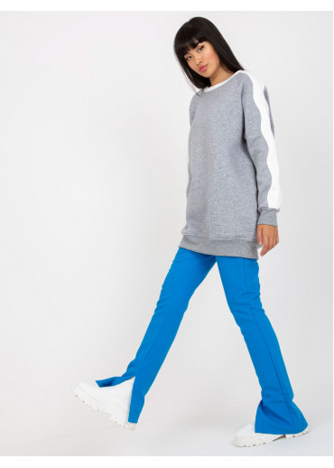 Sivá mikinová tunika