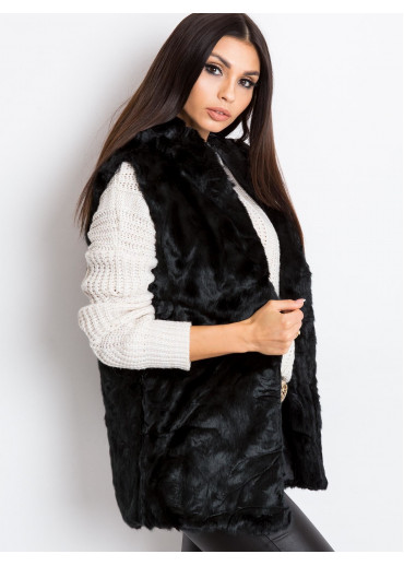 Čierna hebká vesta