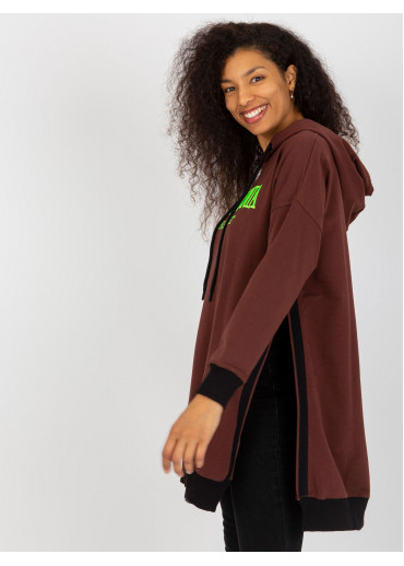 Hnedá mikinová tunika