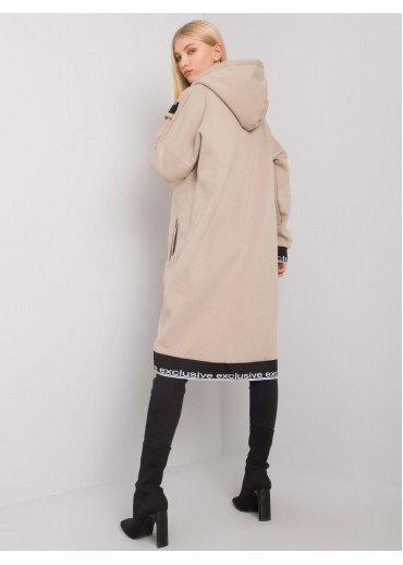 Béžovo hnedá asymetrická mikina