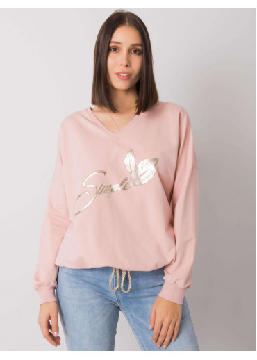 Tmavopúdrovo ružová mikina s potlačou