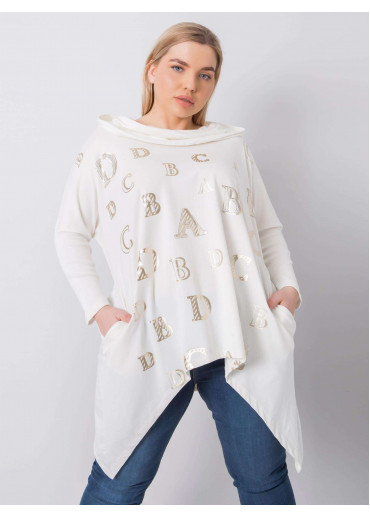 Smotanovo biela tunika s kapucňou