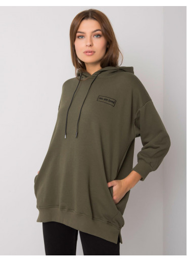 Khaki zelená bavlnená mikina