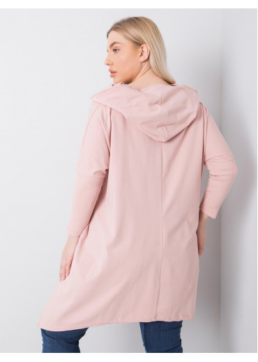 Tmavopúdrovo ružová tunika s kapucňou