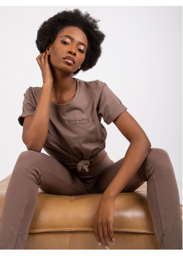 Béžovo hnedé basic tričko