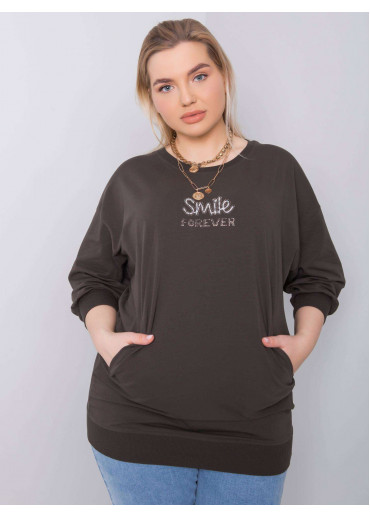 Khaki zelené dámske predĺžené tričko