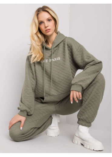 Khaki zelená mikina s kapucňou