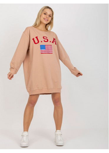 Béžovo hnedá mikina USA