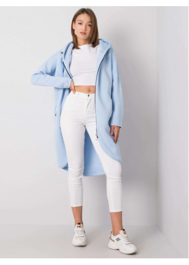 Svetlomodrá predĺžená mikina