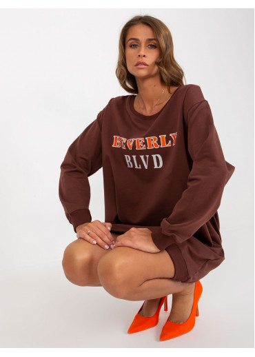 Tmavohnedá predĺžená mikina