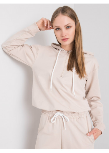 Béžovo hnedá mikina s kapucňou