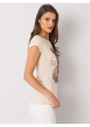 Béžovo hnedé bavlnené tričko