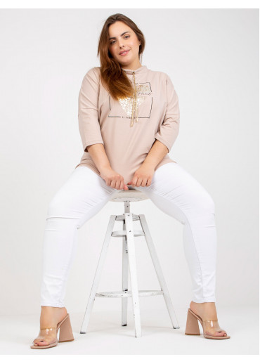 Béžovo hnedé tričko s potlačou